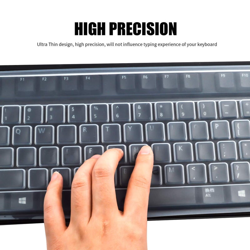 BronaGrand 2 Pack Clear Desktop Computer Keyboard Protection Skin Protector Cover for PC 104/107 Keys Standard Keyboard - Image 2